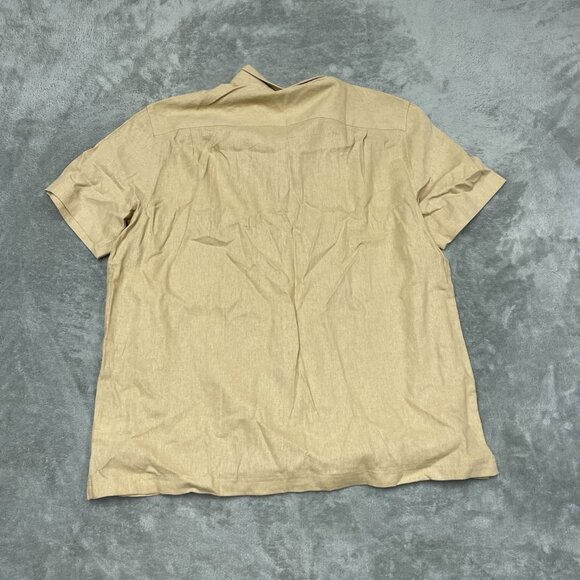 Scotch & Soda XL Beige Linen-Blend Button-Up Short Sleeve Shirt a1151 - Picture 7 of 8